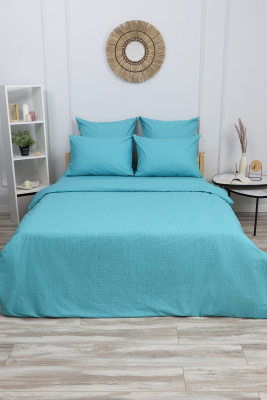 Пододеяльник поплин Соты-компаньон бирюзовый